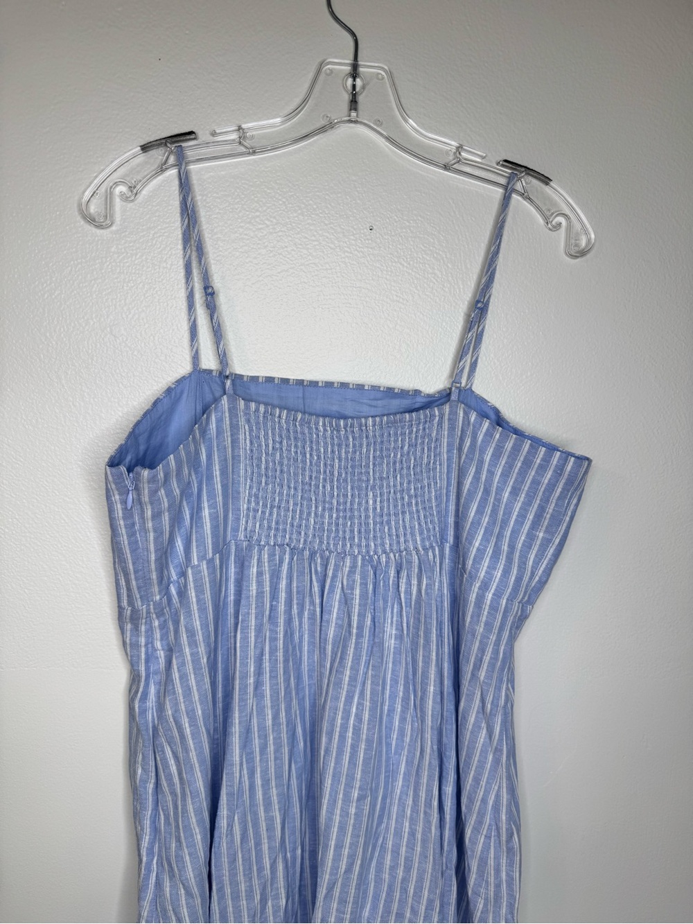 NWT GAP Light Blue & White Striped Linen Blend Maxi Dress - Picture 5 of 10
